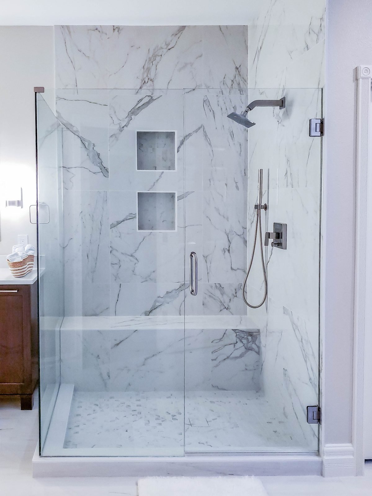 Primary Bath - Marble and Glass &mdash; photo 5