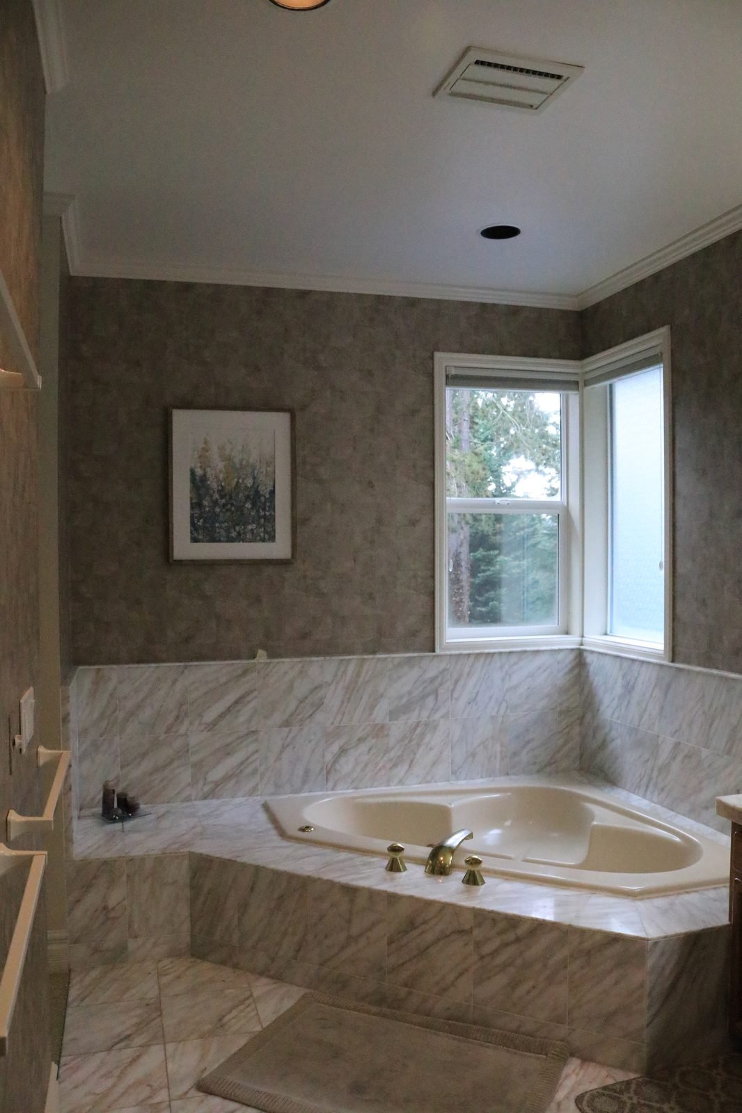 Before &mdash; Primary Bath - Marble and Glass