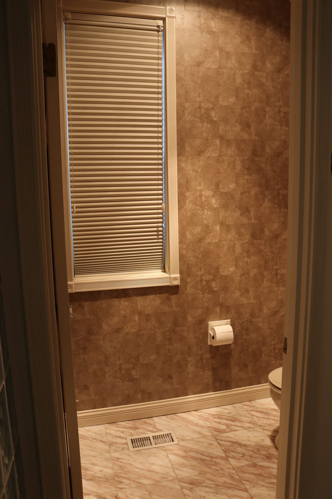 Before &mdash; Primary Bath - Marble and Glass