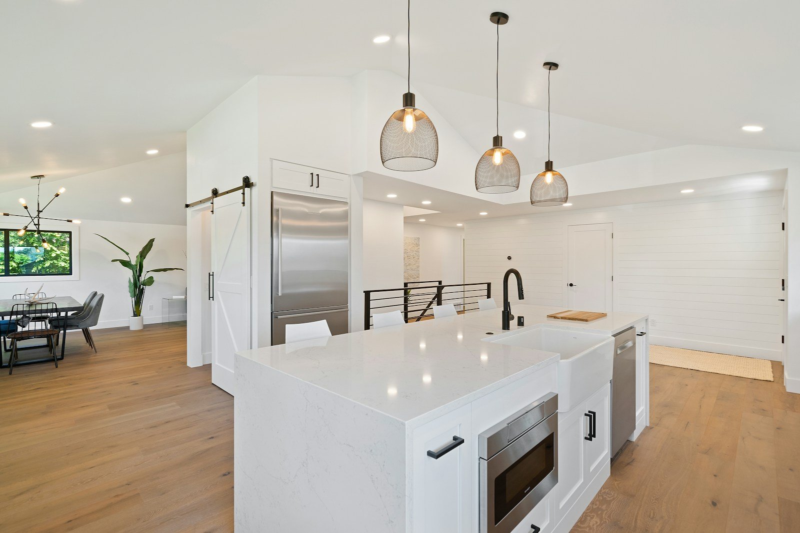 Modern kitchen remodel with white cabinets